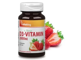Vitaking epres D3-vitamin 2000 NE szopogató tabletta 90 db Vitaking epres D3-vitamin 2000 NE szopogató tabletta 90 db