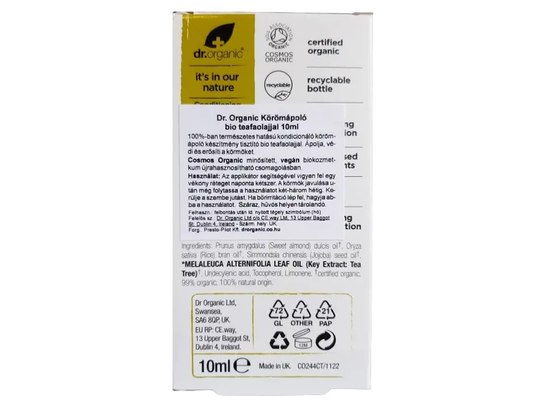 Dr.Org. Teafa körömecsetelő 10ml Bio