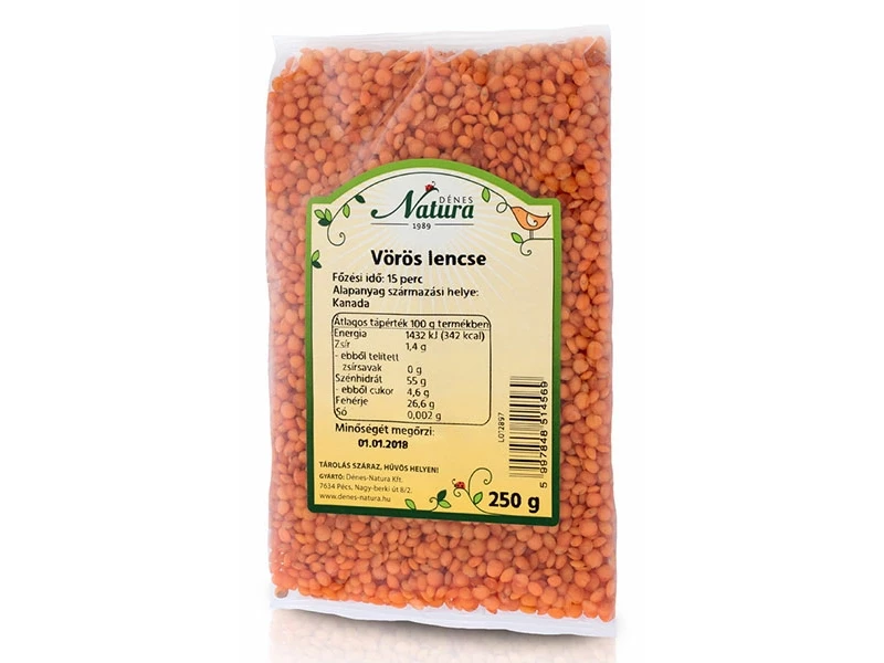 Vörös lencse 250 g (Dénes Natura)