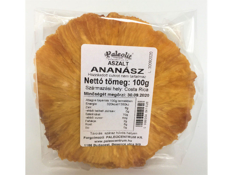 Aszalt ananász szelet cukormentes 100g Paleolit