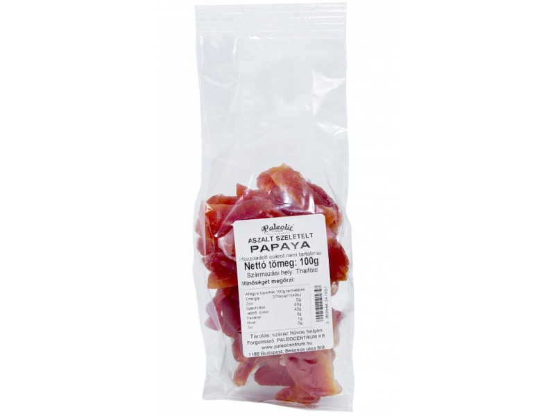 Aszalt papaya szelet cukormentes 100g Paleolit