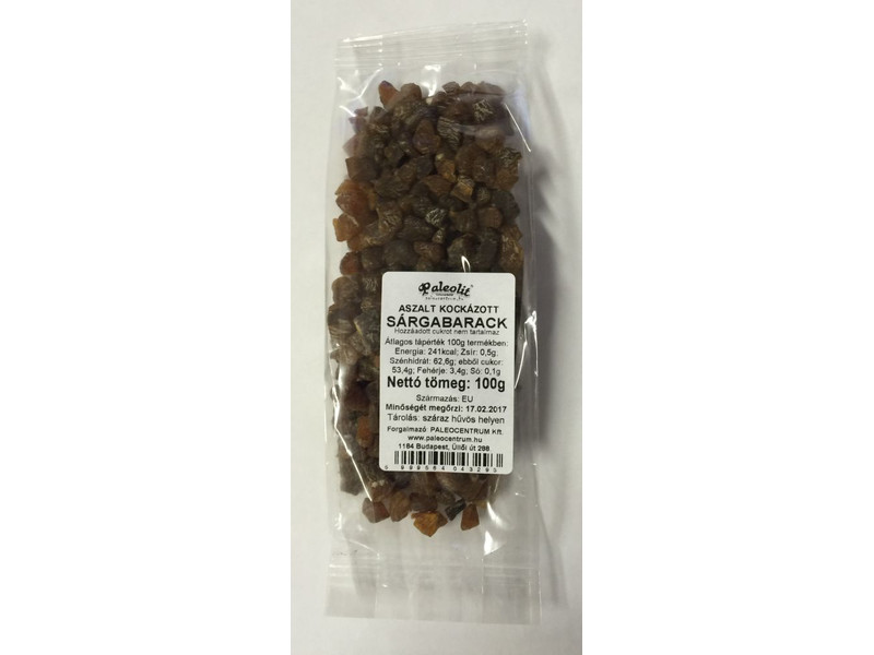 Aszalt sárgabarack kocka cukor kénmentes 100g Paleolit