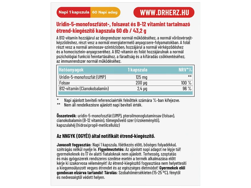 Dr.Herz URIDIN (UMP) 125 mg 60 db kapszula