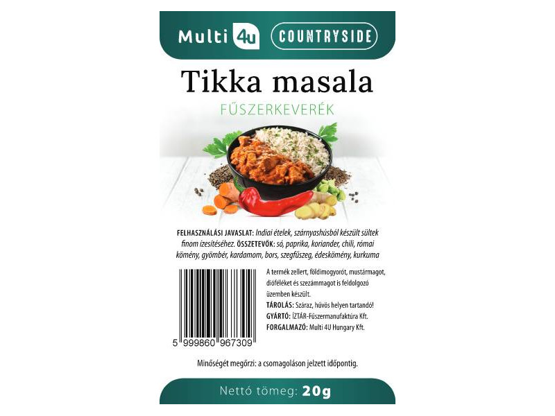 Multi 4U Countryside Tikka masala fűszerkeverék 20g