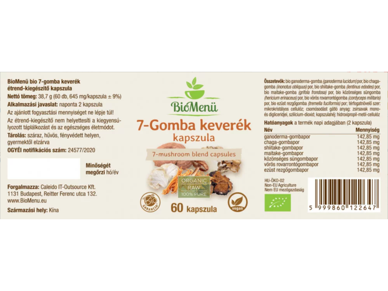 BioMenü BIO 7-GOMBA keverék kapszula 60 db