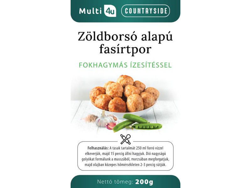 Multi 4U Countryside Zöldborsó fasírt fokhagymás 200g