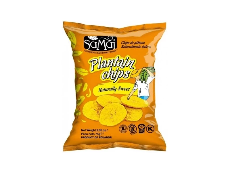 Plantain (főzőbanán) chips natúr édes 75g SAMAI