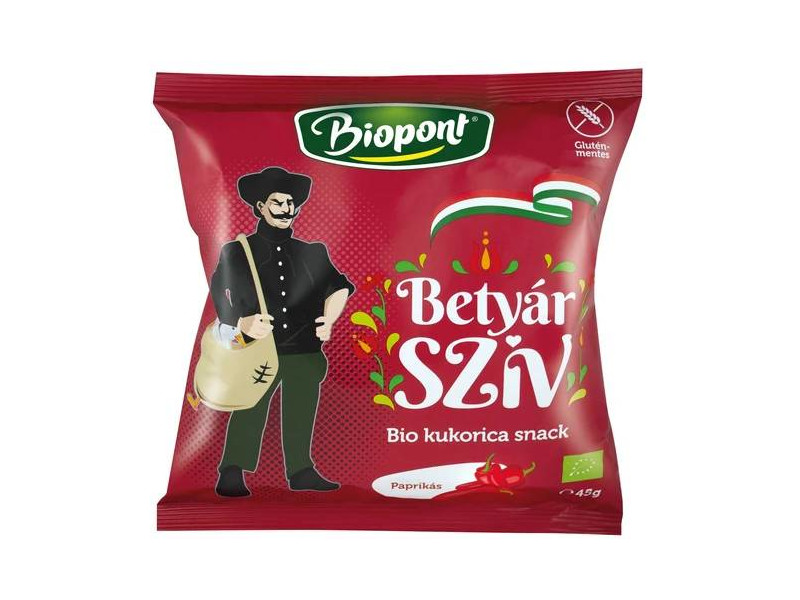 Betyár szív BIO kukorica snack paprikás 45g