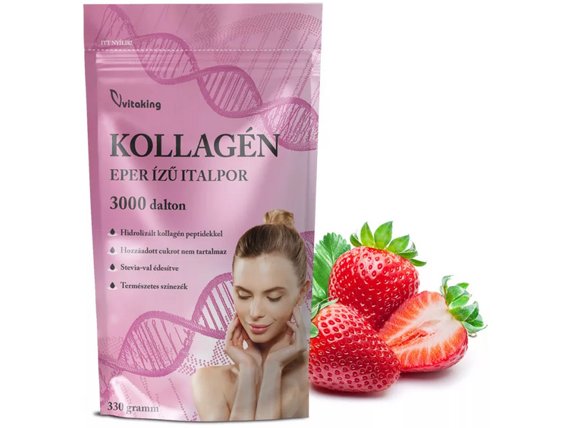 VK Kollagén Eper ízű italpor 3000 dalton 330g