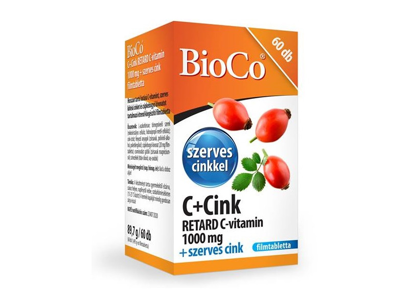 BioCo C+Cink Retard C-vitamin 1000mg+szerves Cink filmtab. 60db