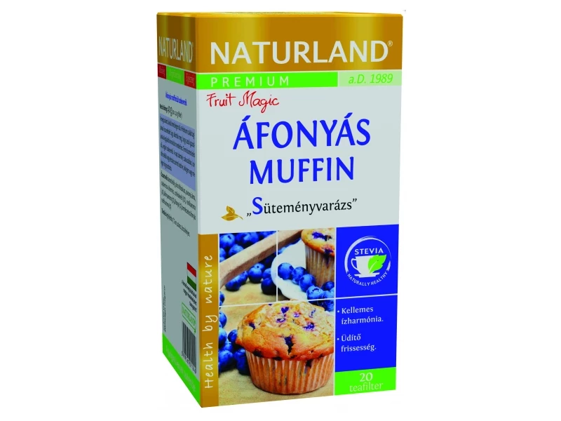 Naturland Prémium Áfonyás muffin ízű tea filt. 20x2g