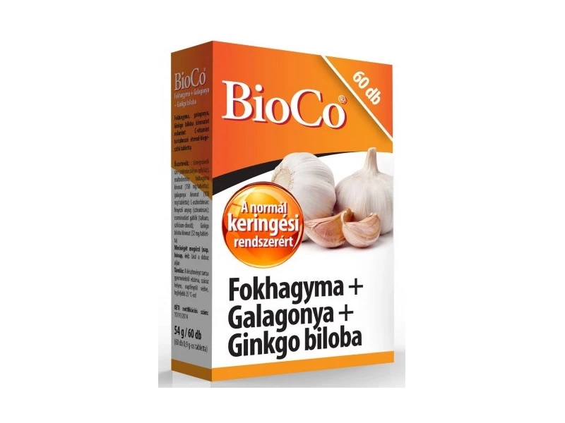 BioCo Fokhagyma Galagonya Ginkgo biloba tabletta 60db