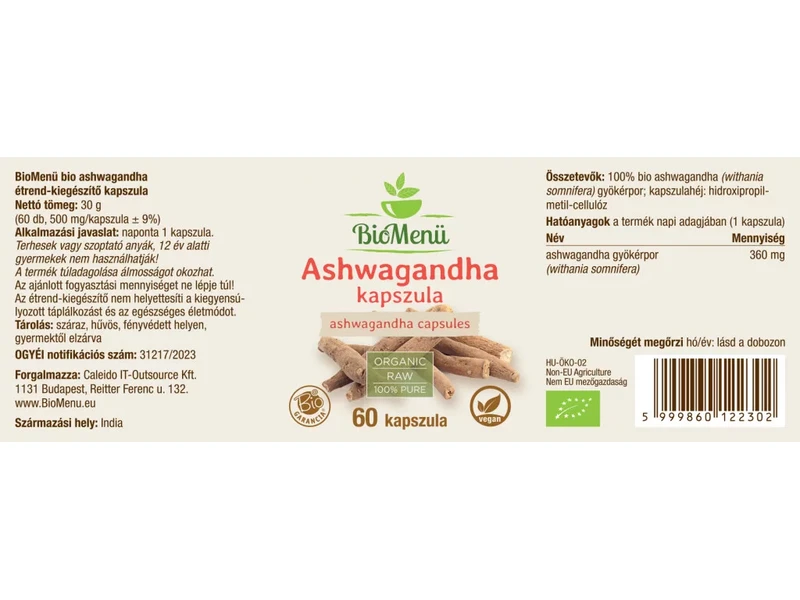 BioMenü BIO Ashwagandha kapszula 60db