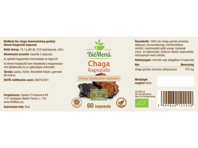 BioMenü BIO CHAGA kapszula 60 db