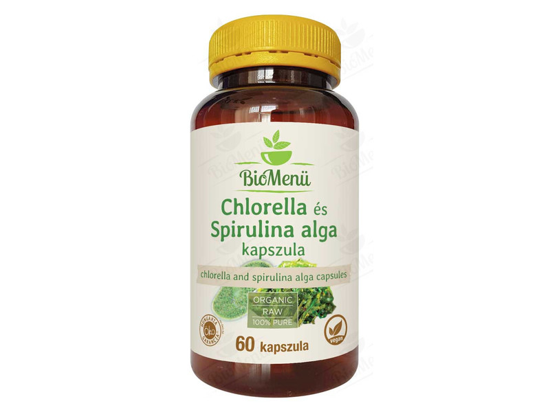 BioMenü BIO CHLORELLA és SPIRULINA ALGA kapszula 60 db
