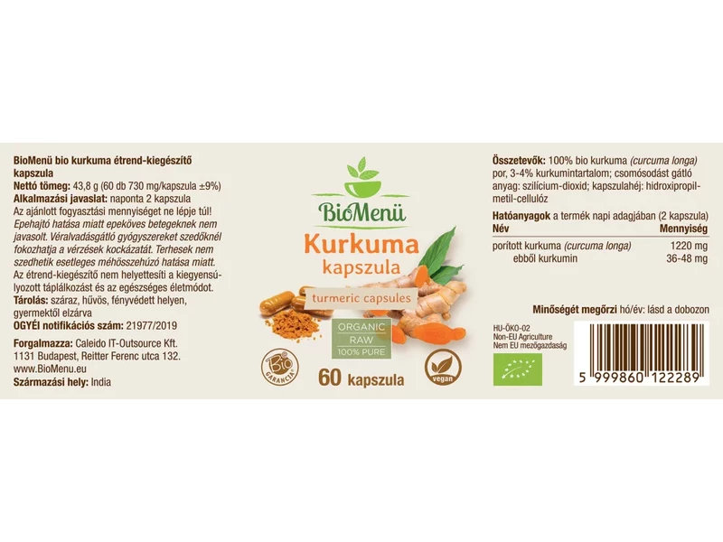BioMenü BIO KURKUMA kapszula 60 db