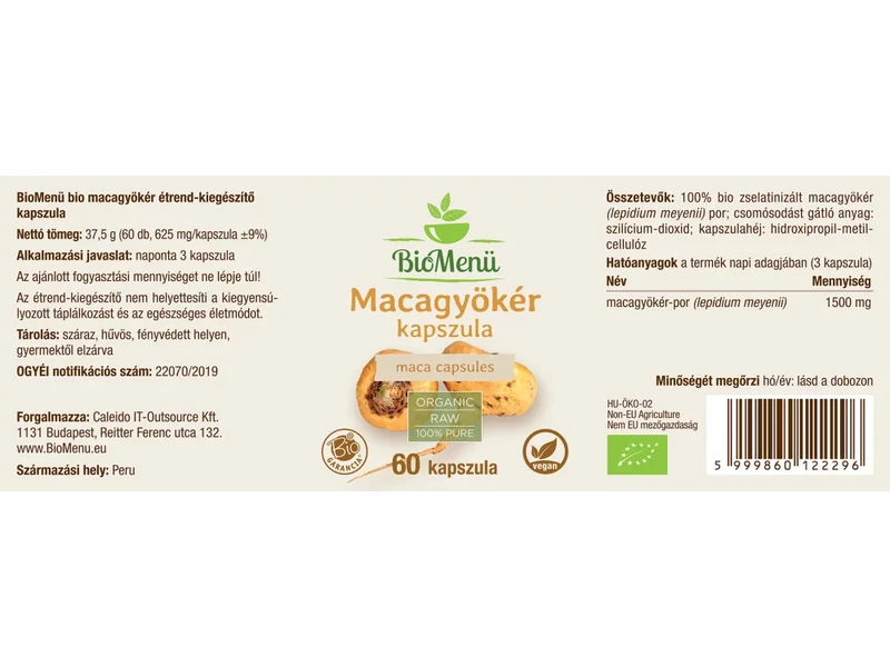 BioMenü Macagyökér kapszula 60db