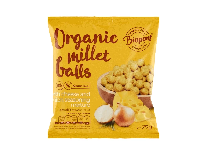 Extrudált kölesgolyó, sajtos-hagymás BIO 75g (Biopont)