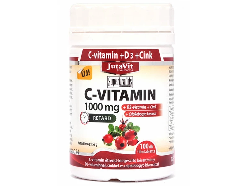 Jutavit C-vitamin 1000 mg + D3-vitamin tabletta 100 db