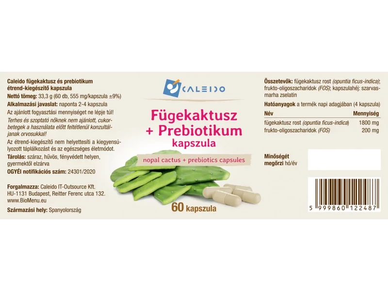 Caleido Fügekaktusz + PREBIOTIKUM kapszula 60db