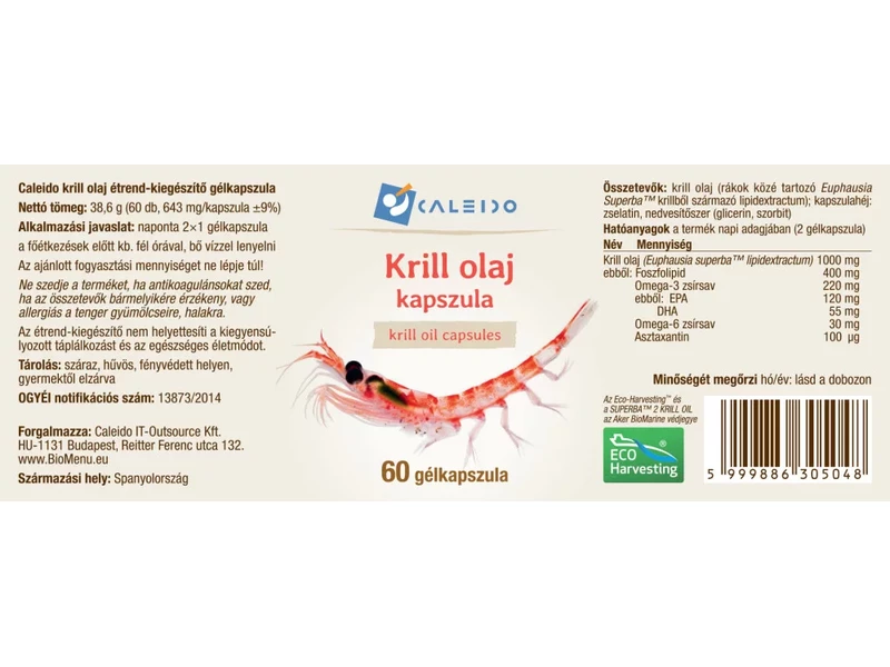 Caleido Krill olaj gélkapszula 60 db