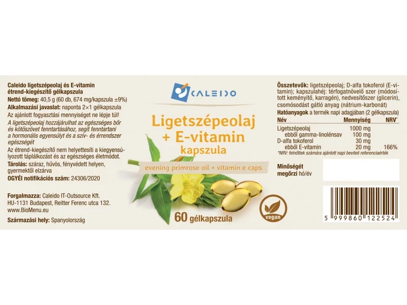 Caleido LIGETSZÉPEOLAJ + E-VITAMIN gélkapszula 60 db