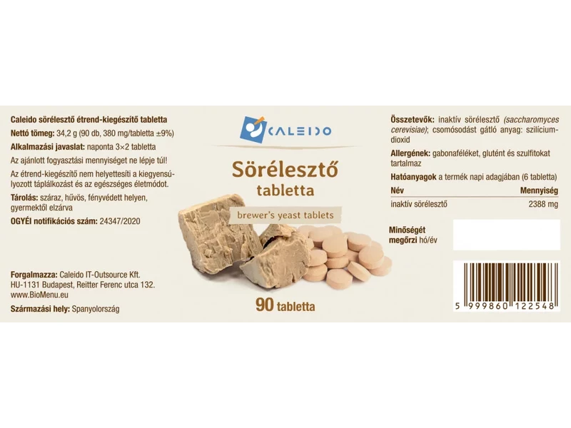 Caleido SÖRÉLESZTŐ tabletta 90 db