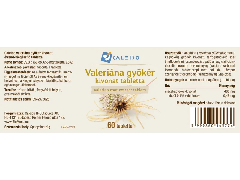 Caleido VALERIANA gyökér kivonat tabletta 60 db