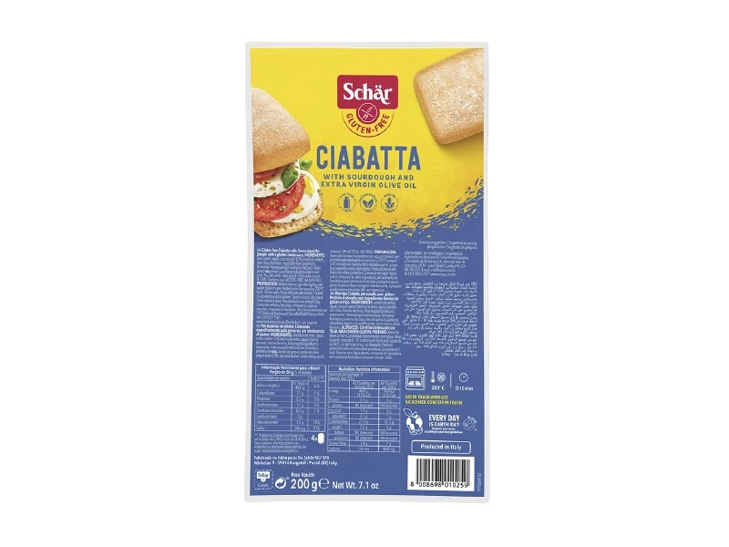 Schär Ciabatta elősütött zsemlék 200 g