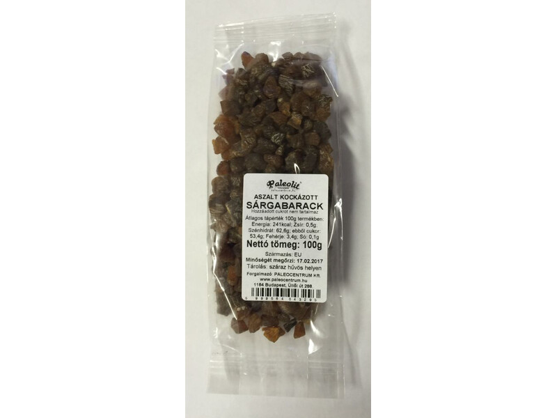 Aszalt sárgabarack kocka cukor kénmentes 100g Paleolit