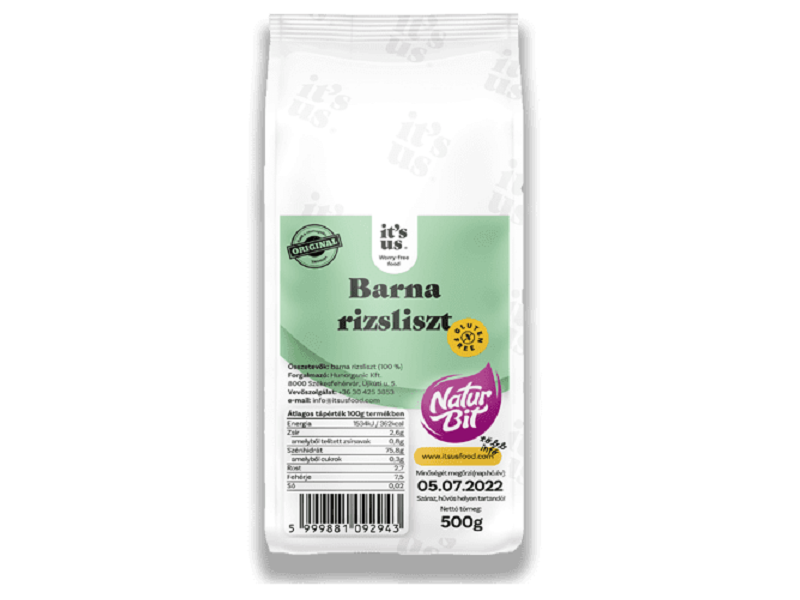 it's us NATURBIT gluténmentes barna rizsliszt 500g