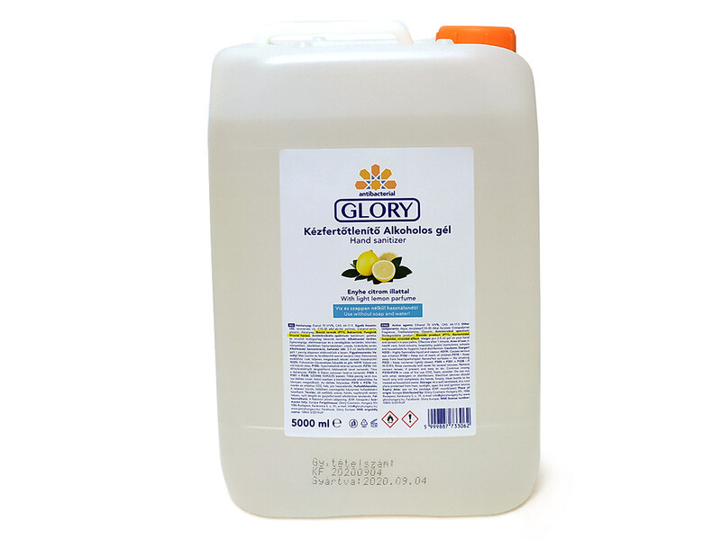 Glory kézfertőtlenítő alkoholos gél enyhe citrom illattal 5l