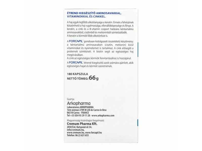 Forcapil haj- és körömerősítő kapszula 180 db