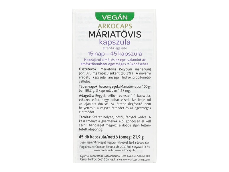 Arkocaps Máriatövis kapszula 45 db