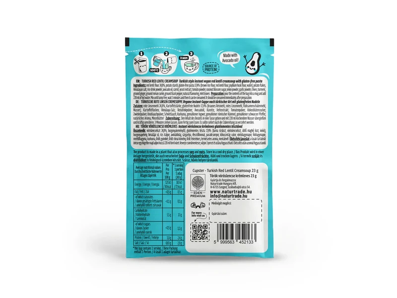 Cupster Instant Török vöröslencse krémleves 23g