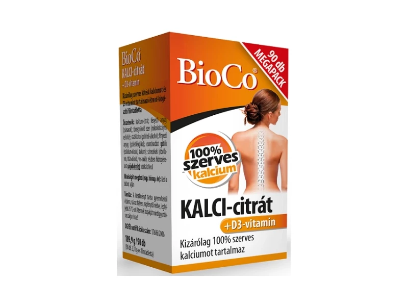 BioCo Kalci-citrát + D3-vitamin Megapack tabletta 90 db