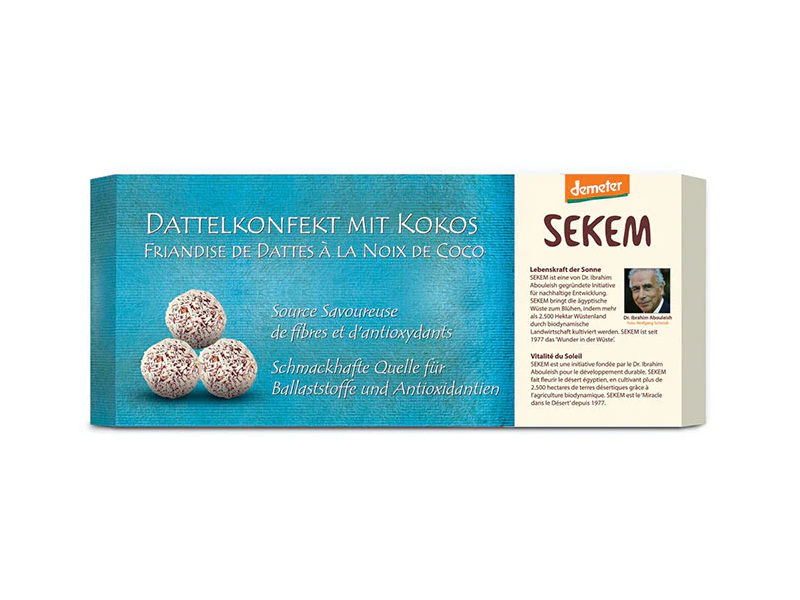 Sekem Biodinamikus Demeter Kókuszos datolyagolyó 120g