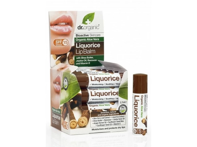 Dr. Organic Aloe Vera Édesgyökér ajakbalzsam 5,7 ml