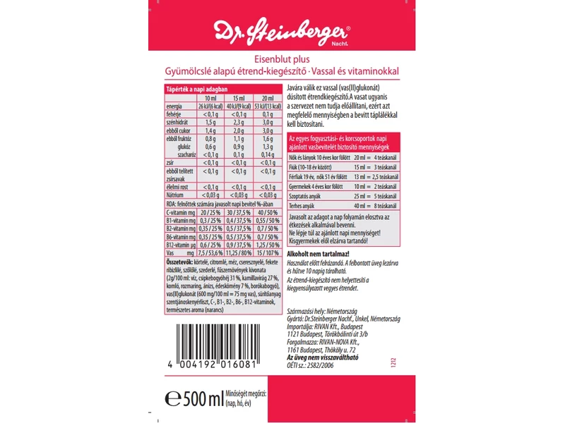 Eisenblut plus 450 ml (Dr. Steinberger)
