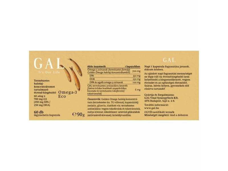 GAL Omega-3 Eco lágyzselatin kapszula 60 db