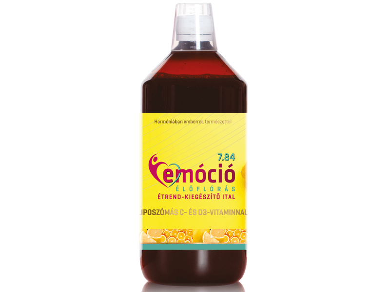 Emóció 7.84 élőflórás étrend-kiegészítő ital liposzómás C- és D3-vitaminnal 1L