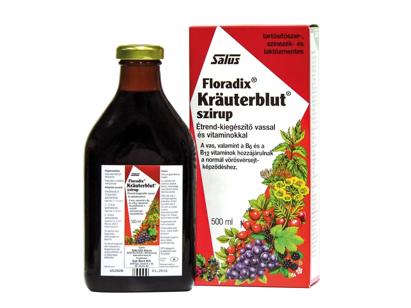 Floradix Krauterblut szirup vassal és vitaminokkal 500 ml