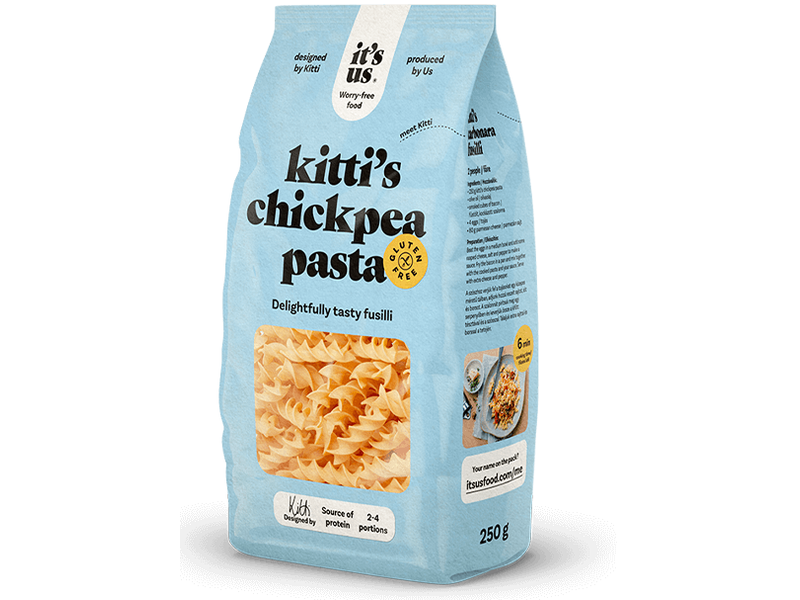it's us KITTI'S gluténmentes csicseriborsó száraztészta fusilli/orsó 250g