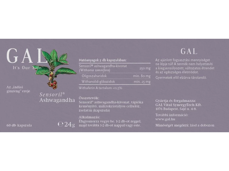 GAL Sensoril Ashwaganda 60db (ST.)