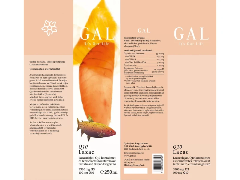GAL Lazacolaj 250ml Q10100mg +Omega3 3300mg ST.