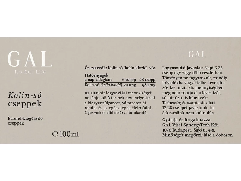 GAL Kolin-só cseppek 100ml