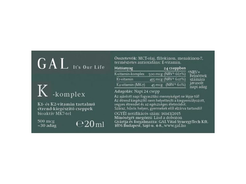 GAL K-komplex 20ml 500mcg ST.