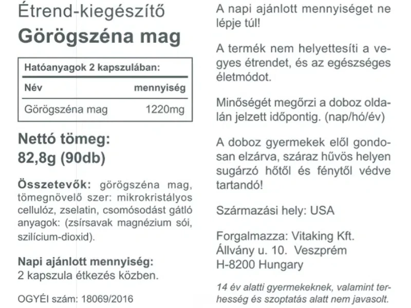 VK Fenugreek Görögszéna 90db