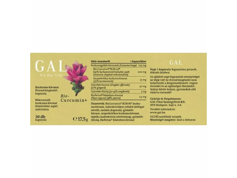 GAL Biocurcumin 30 kapszula ST.