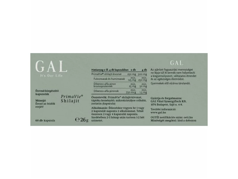 GAL Shilajit 60db kapszula (St.)